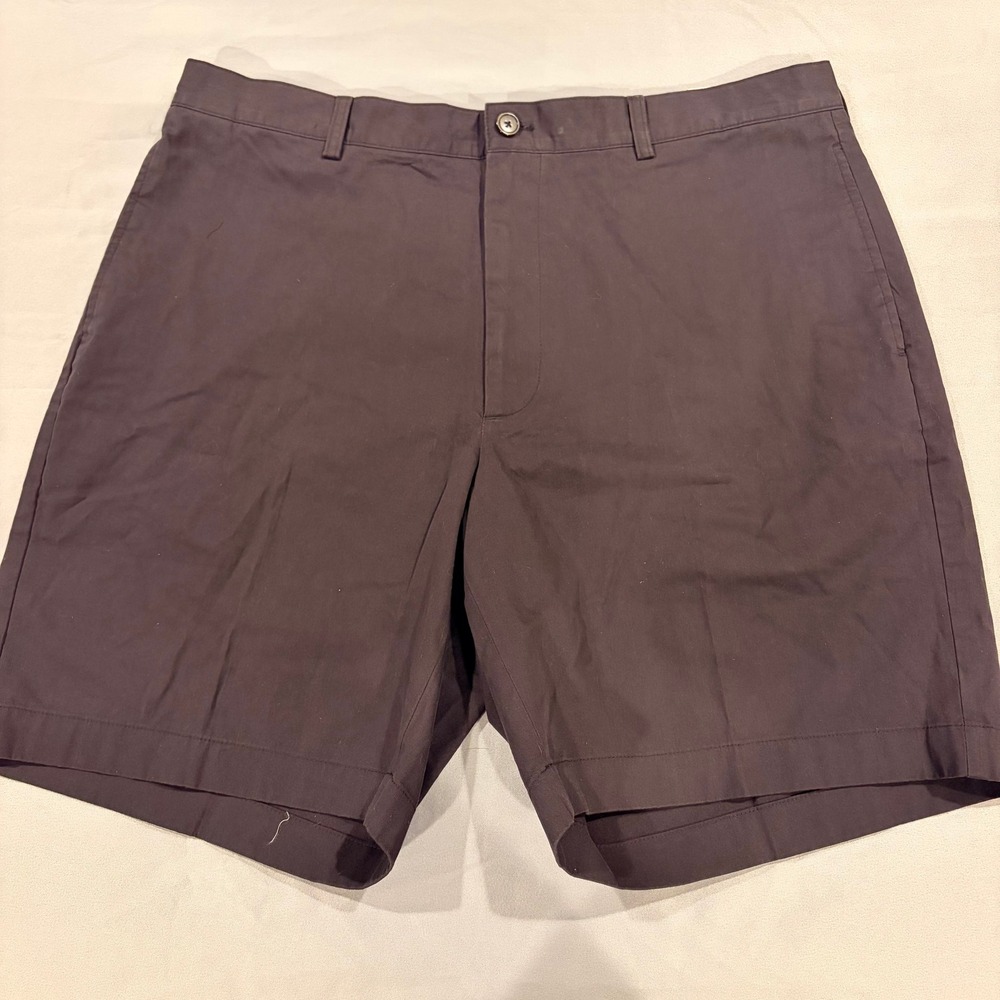 Brooks Brothers 346 Mens Chino Shorts Size 40 Black Cotton Flat Front Casual